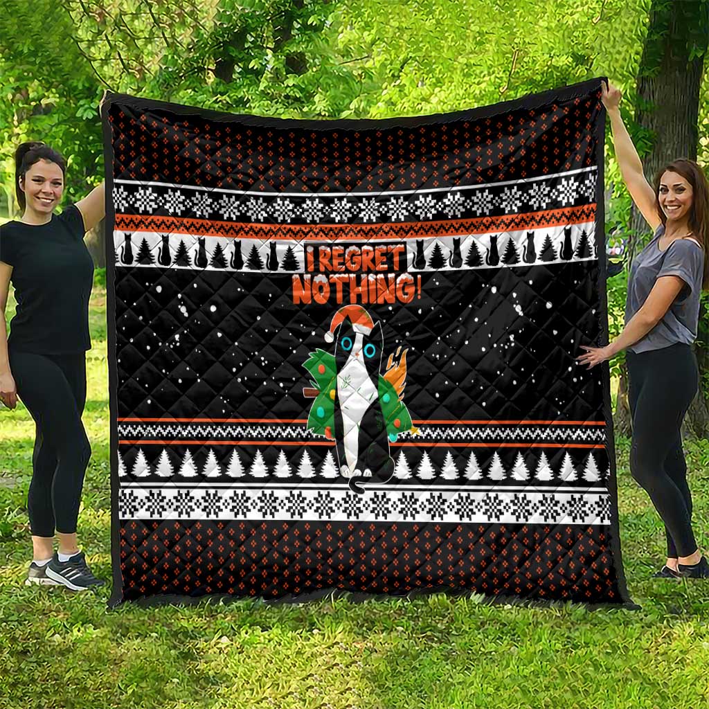 I Regret Nothing Cat Christmas Christmas Quilt Xmas Holiday Patterns - Wonder Print Shop