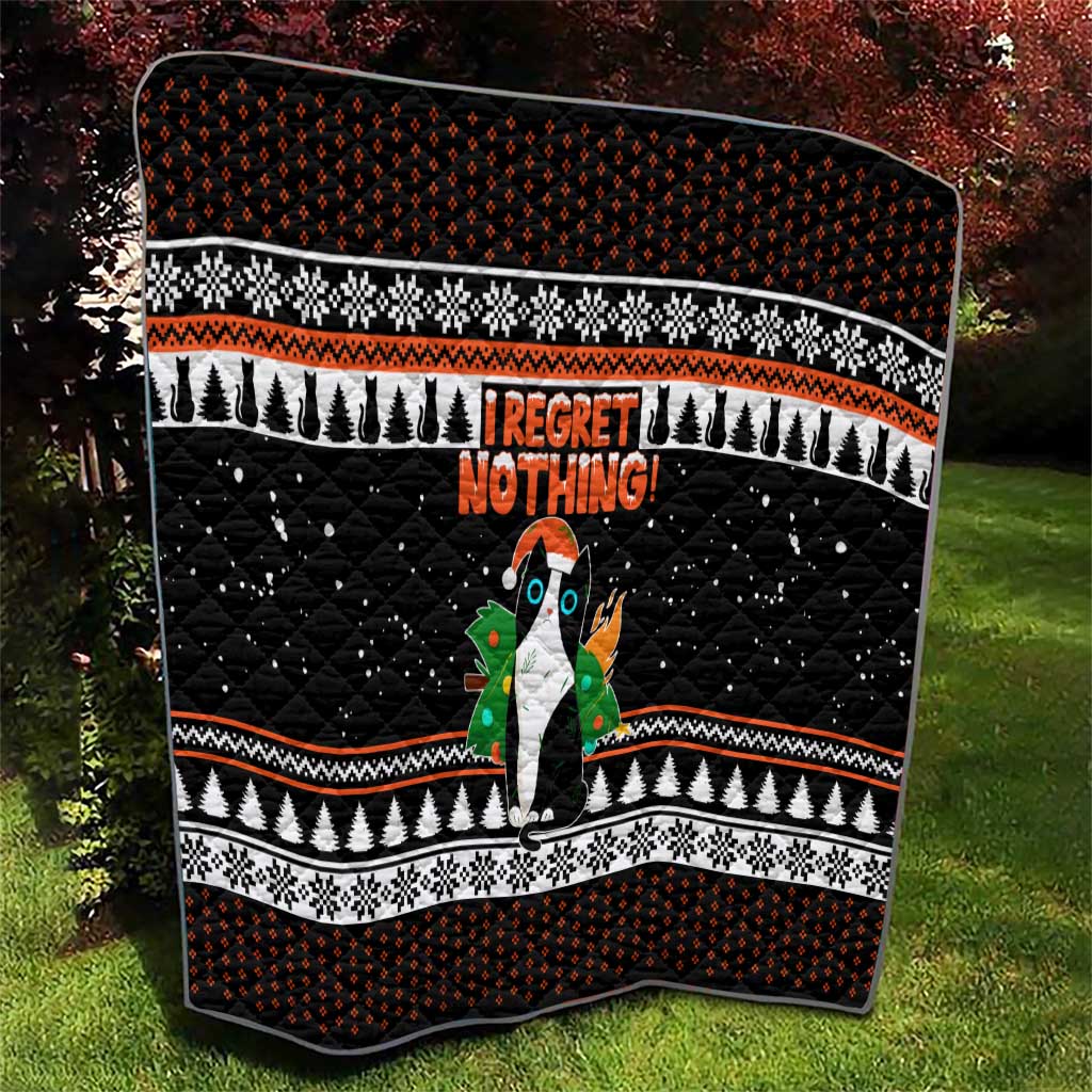 I Regret Nothing Cat Christmas Christmas Quilt Xmas Holiday Patterns - Wonder Print Shop