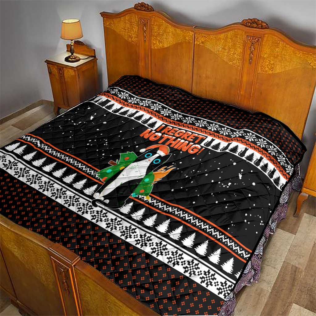 I Regret Nothing Cat Christmas Christmas Quilt Xmas Holiday Patterns - Wonder Print Shop