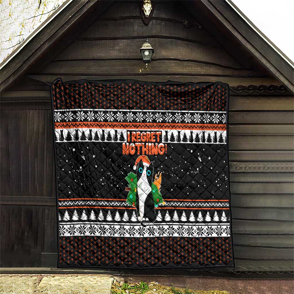 I Regret Nothing Cat Christmas Christmas Quilt Xmas Holiday Patterns - Wonder Print Shop