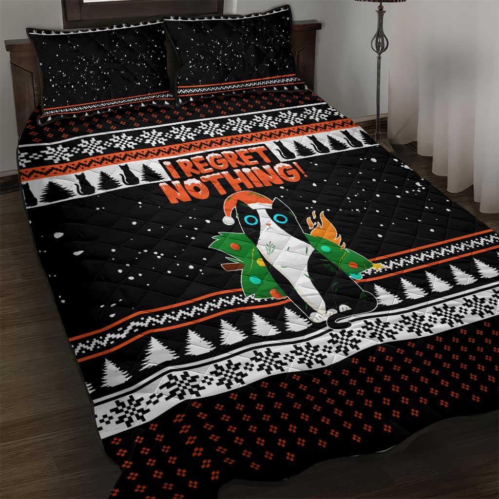 I Regret Nothing Cat Christmas Christmas Quilt Bed Set Xmas Holiday Patterns - Wonder Print Shop