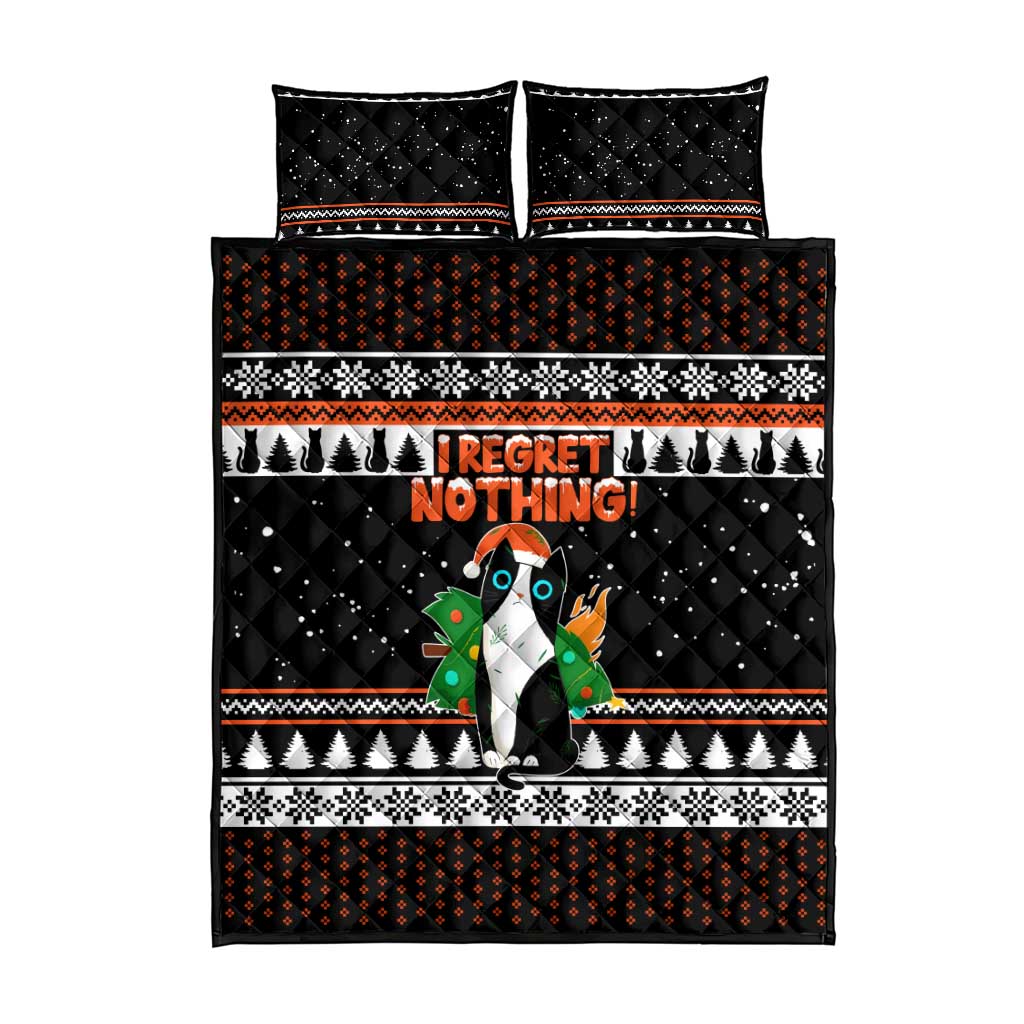 I Regret Nothing Cat Christmas Christmas Quilt Bed Set Xmas Holiday Patterns - Wonder Print Shop