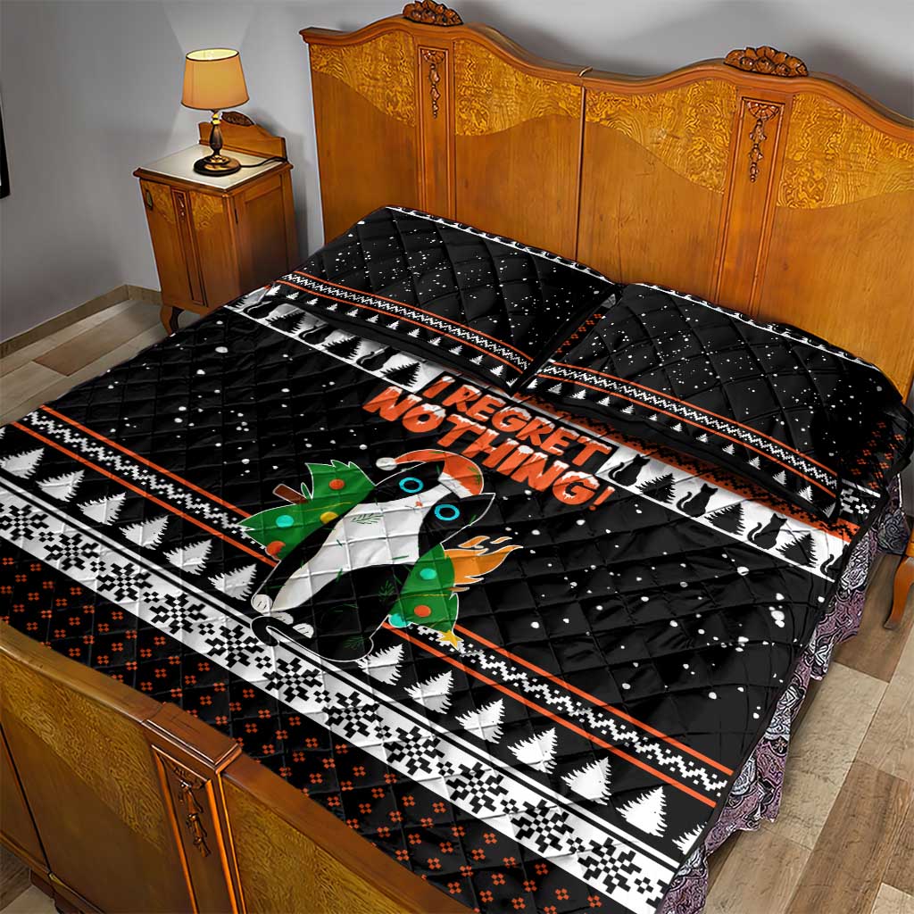 I Regret Nothing Cat Christmas Christmas Quilt Bed Set Xmas Holiday Patterns - Wonder Print Shop