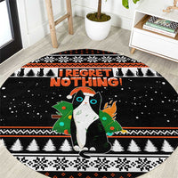 I Regret Nothing Cat Christmas Christmas Round Carpet Xmas Holiday Patterns - Wonder Print Shop