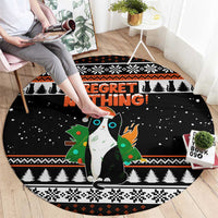 I Regret Nothing Cat Christmas Christmas Round Carpet Xmas Holiday Patterns - Wonder Print Shop