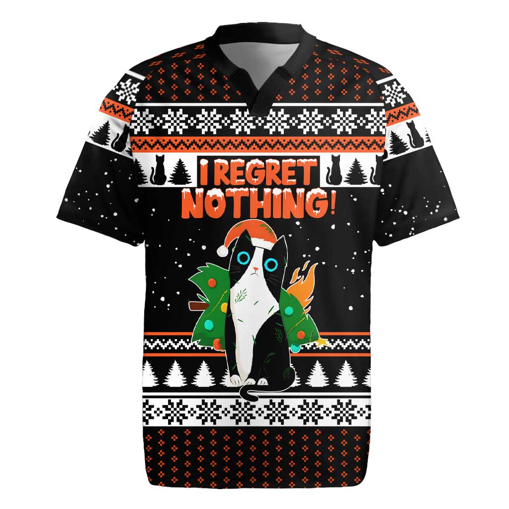 I Regret Nothing Cat Christmas Christmas Rugby Jersey Xmas Holiday Patterns - Wonder Print Shop