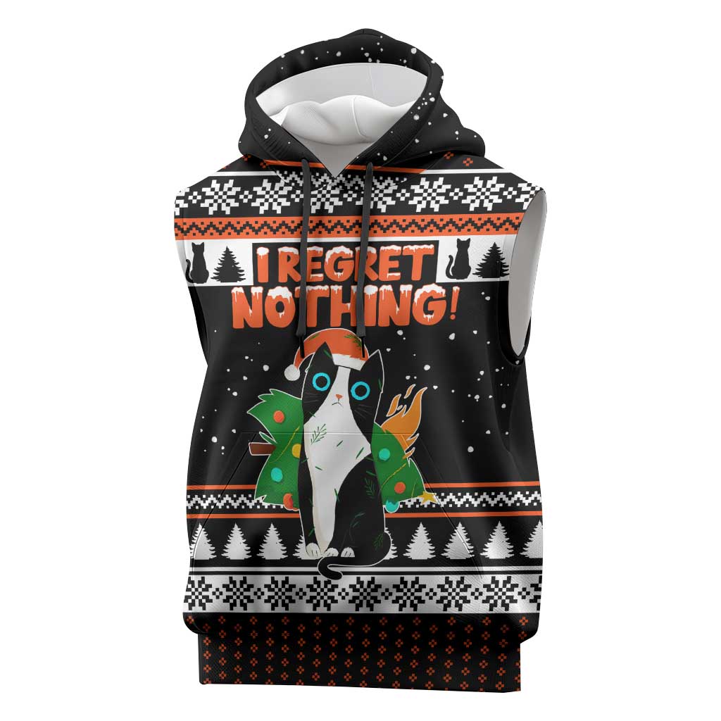 I Regret Nothing Cat Christmas Christmas Sleeveless Hoodie Xmas Holiday Patterns - Wonder Print Shop