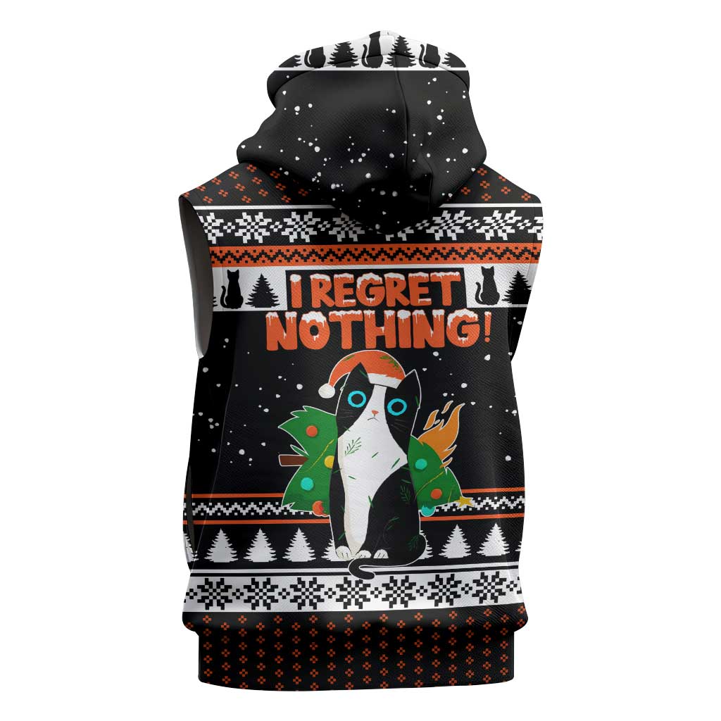 I Regret Nothing Cat Christmas Christmas Sleeveless Hoodie Xmas Holiday Patterns - Wonder Print Shop