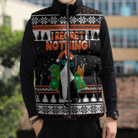 I Regret Nothing Cat Christmas Christmas Sleeveless Puffer Jacket Xmas Holiday Patterns - Wonder Print Shop