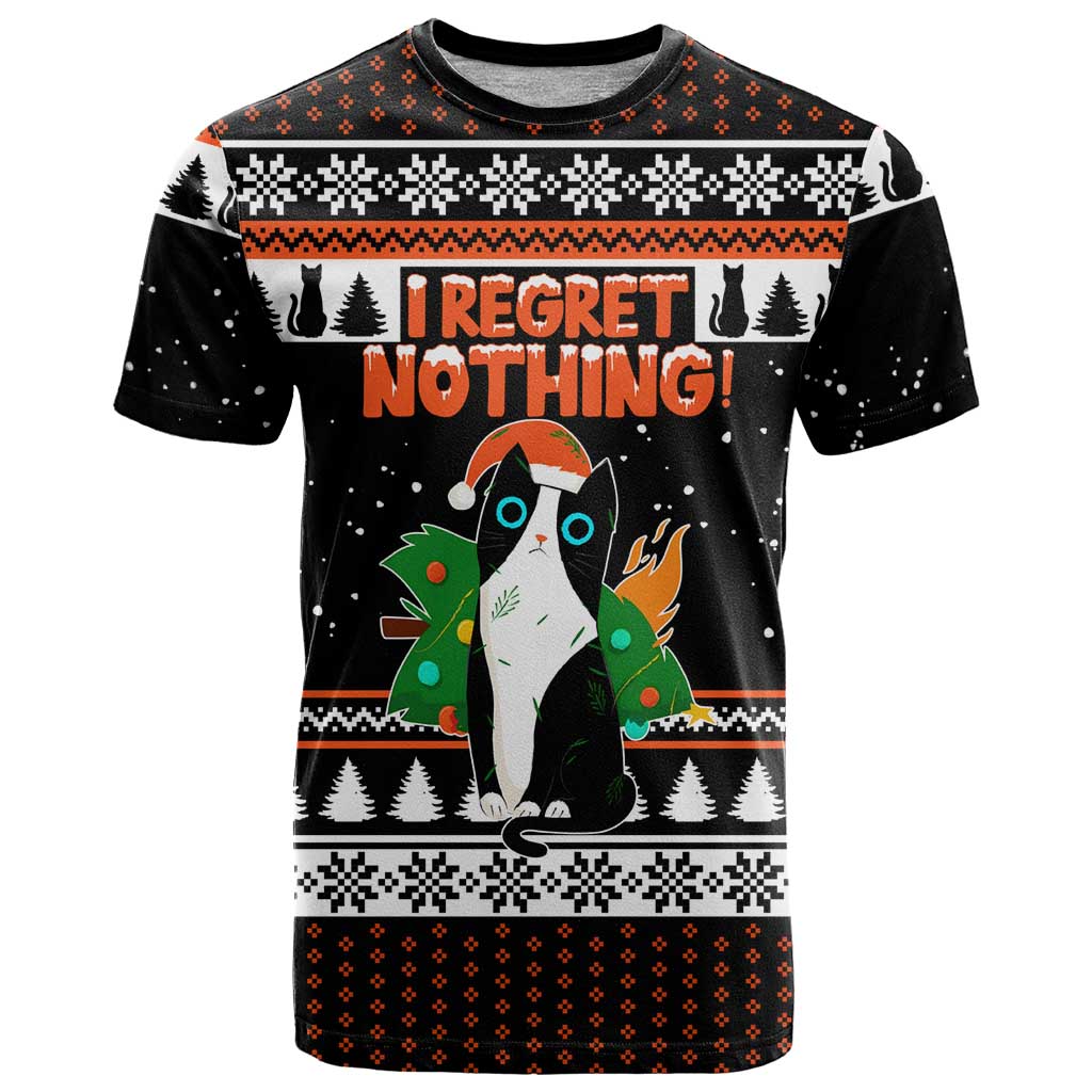 I Regret Nothing Cat Christmas Christmas T Shirt Xmas Holiday Patterns - Wonder Print Shop