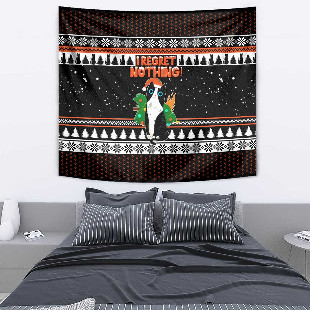 I Regret Nothing Cat Christmas Christmas Tapestry Xmas Holiday Patterns - Wonder Print Shop
