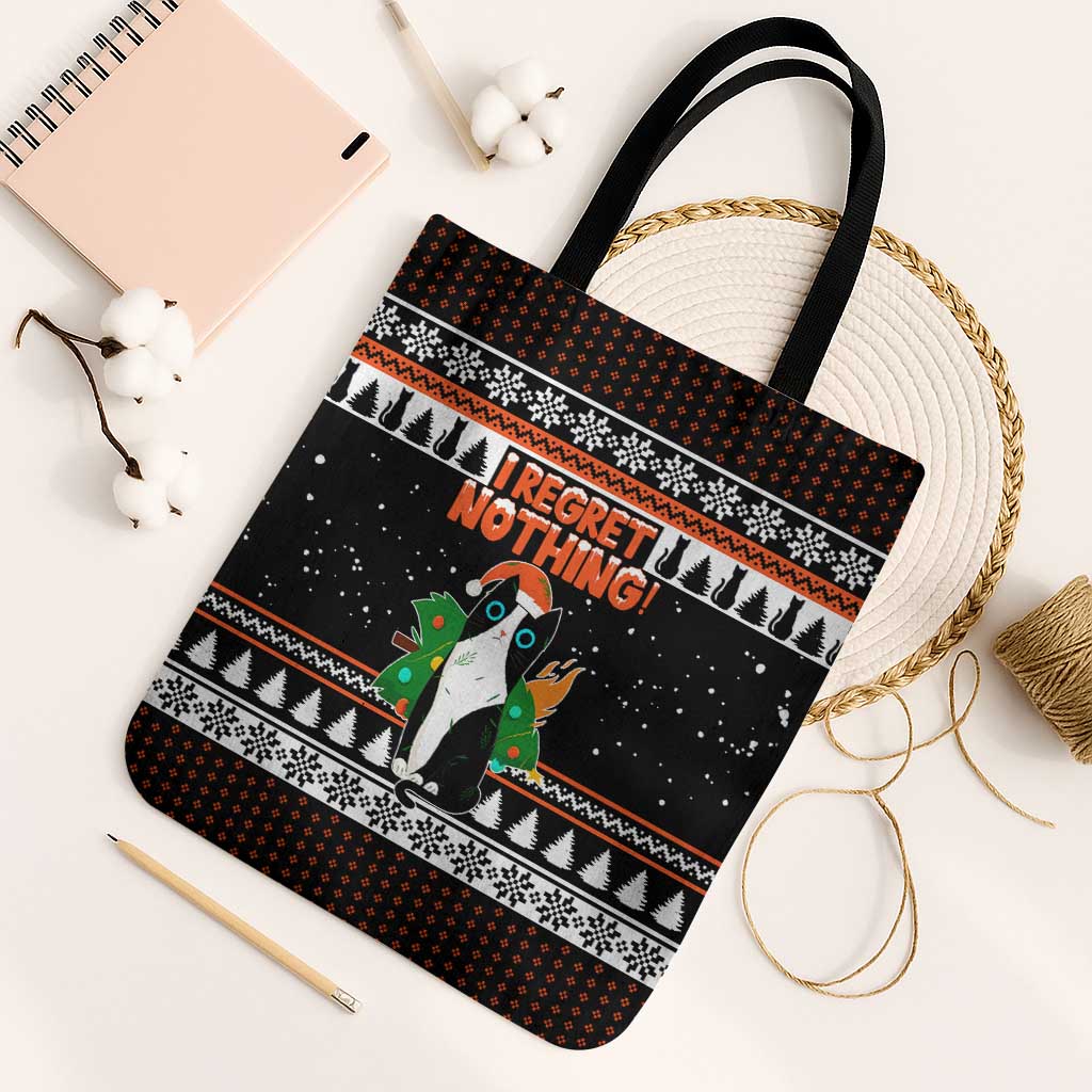 I Regret Nothing Cat Christmas Christmas Tote Bag Xmas Holiday Patterns - Wonder Print Shop