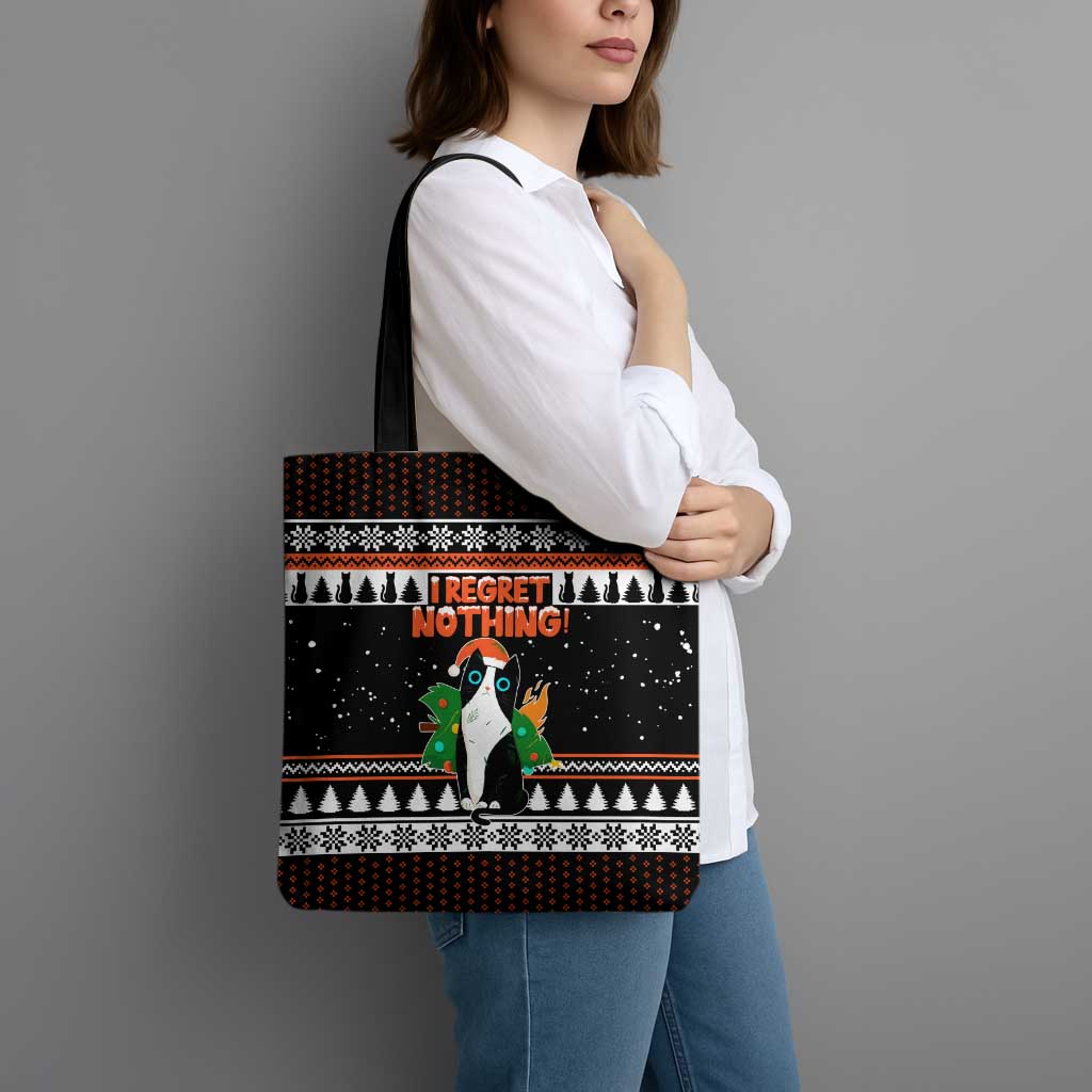 I Regret Nothing Cat Christmas Christmas Tote Bag Xmas Holiday Patterns - Wonder Print Shop