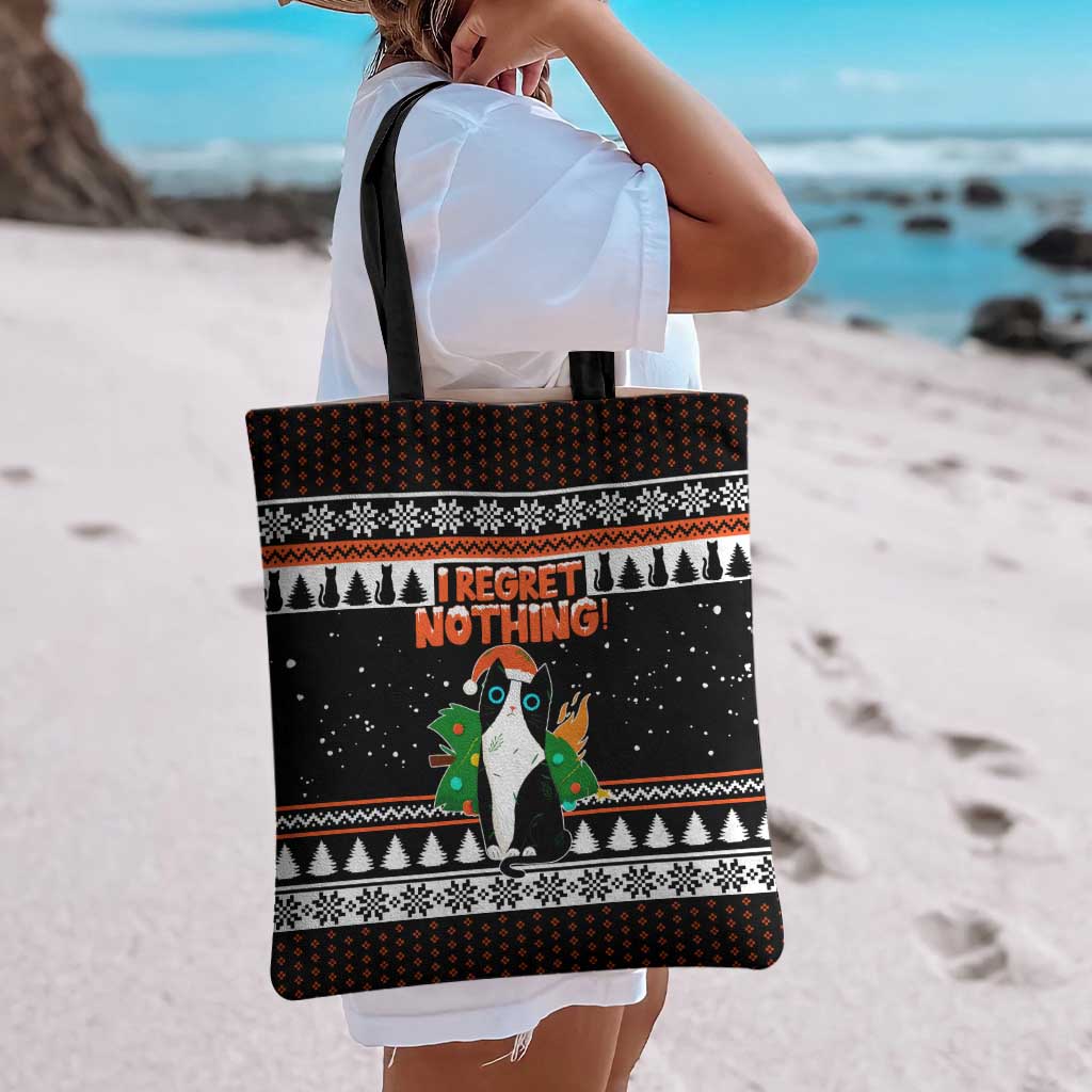 I Regret Nothing Cat Christmas Christmas Tote Bag Xmas Holiday Patterns - Wonder Print Shop
