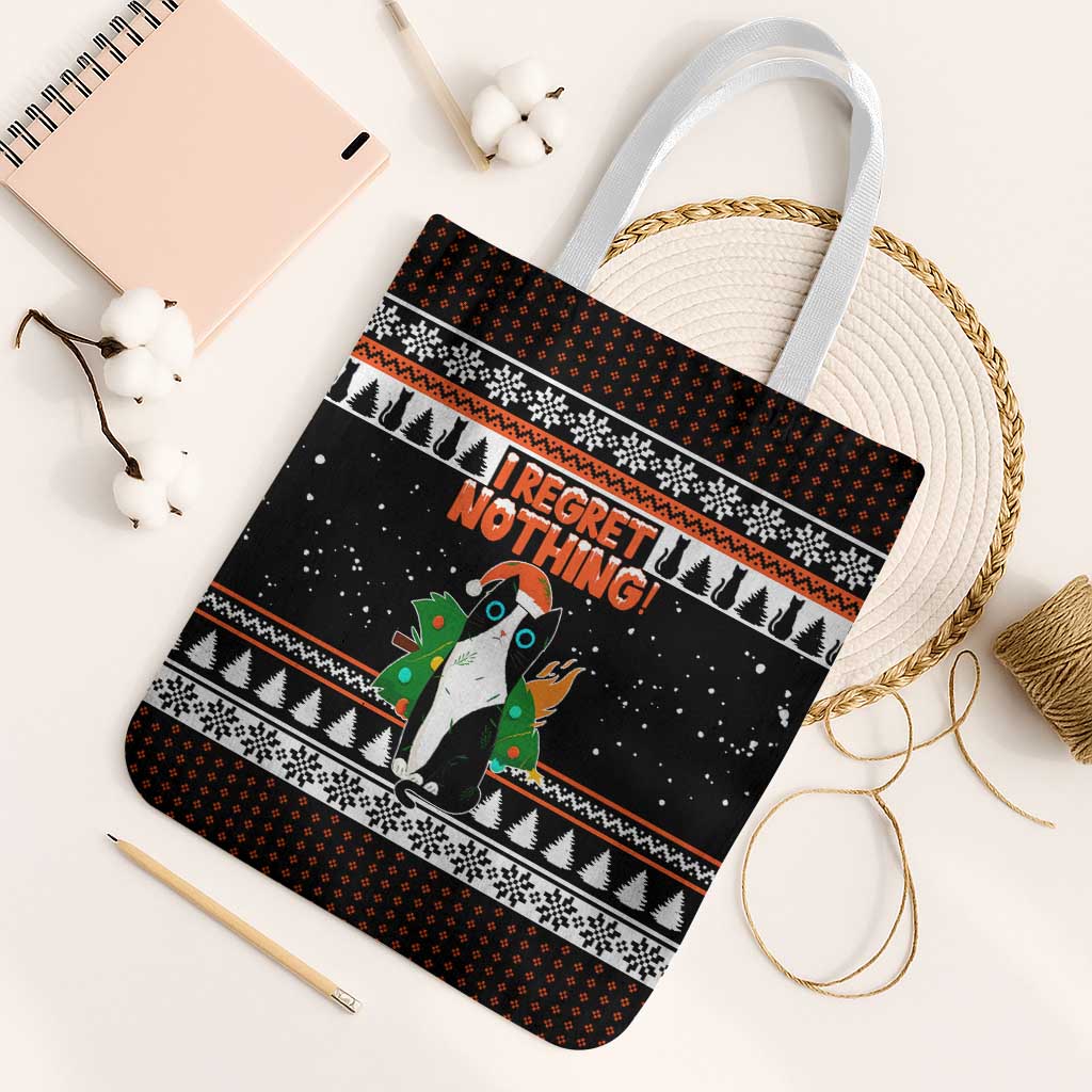 I Regret Nothing Cat Christmas Christmas Tote Bag Xmas Holiday Patterns - Wonder Print Shop