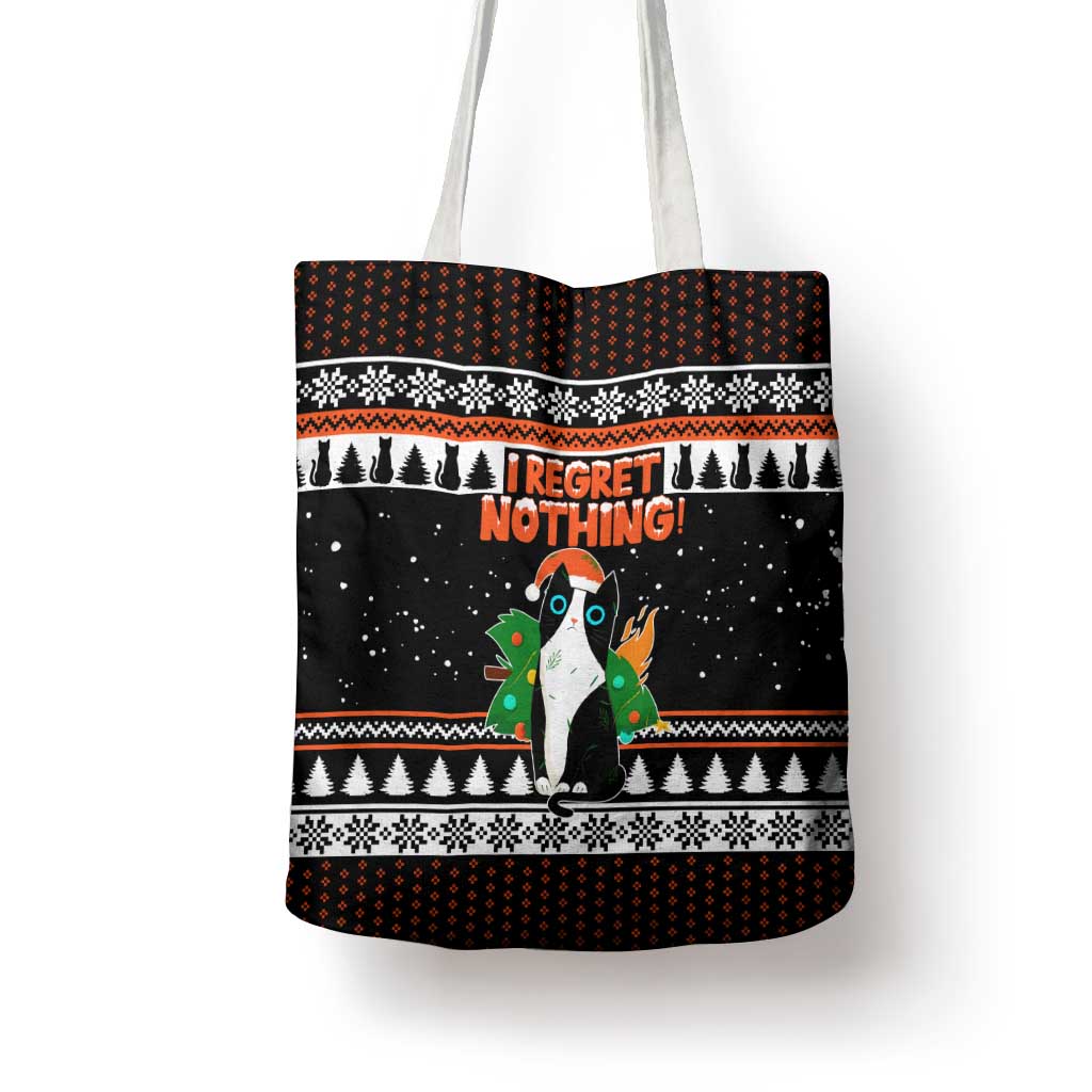 I Regret Nothing Cat Christmas Christmas Tote Bag Xmas Holiday Patterns - Wonder Print Shop