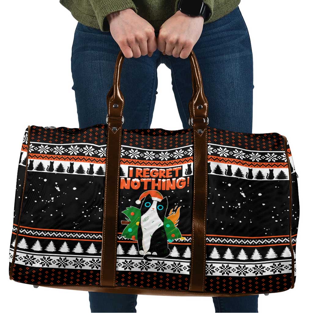 I Regret Nothing Cat Christmas Christmas Travel Bag Xmas Holiday Patterns - Wonder Print Shop