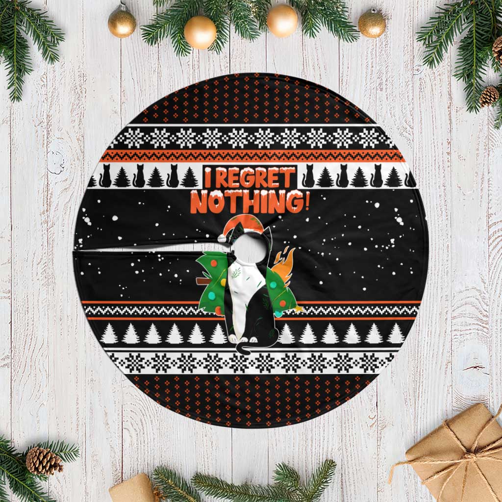I Regret Nothing Cat Christmas Tree Skirt Xmas Holiday Patterns - Wonder Print Shop