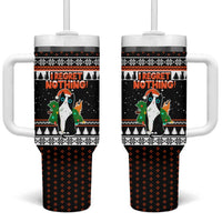I Regret Nothing Cat Christmas Christmas Tumbler With Handle Xmas Holiday Patterns - Wonder Print Shop
