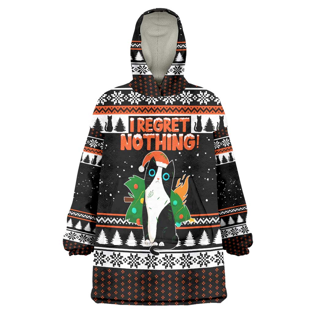 I Regret Nothing Cat Christmas Christmas Wearable Blanket Hoodie Xmas Holiday Patterns - Wonder Print Shop