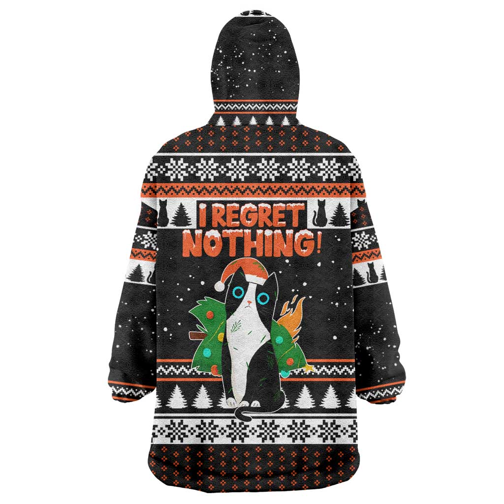 I Regret Nothing Cat Christmas Christmas Wearable Blanket Hoodie Xmas Holiday Patterns - Wonder Print Shop