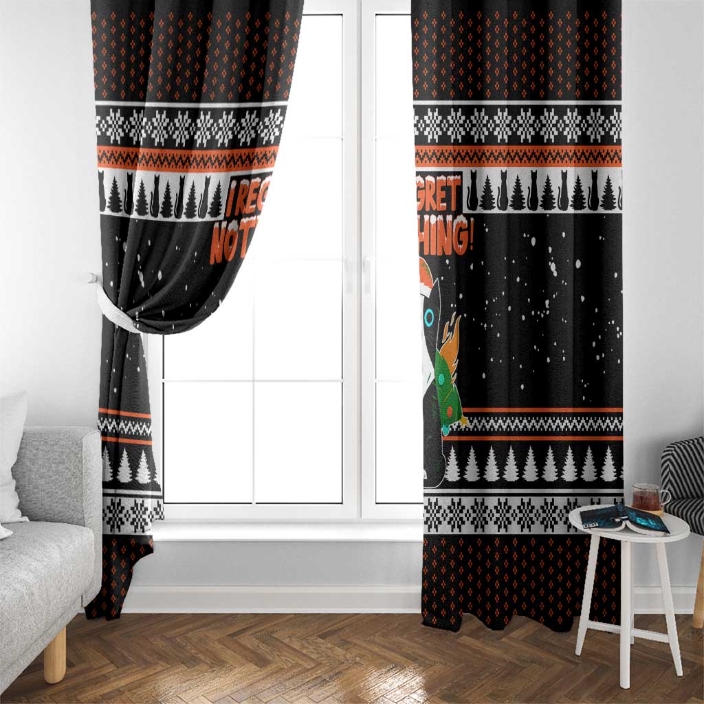 I Regret Nothing Cat Christmas Christmas Window Curtain Xmas Holiday Patterns - Wonder Print Shop