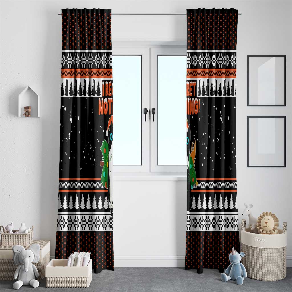 I Regret Nothing Cat Christmas Christmas Window Curtain Xmas Holiday Patterns - Wonder Print Shop