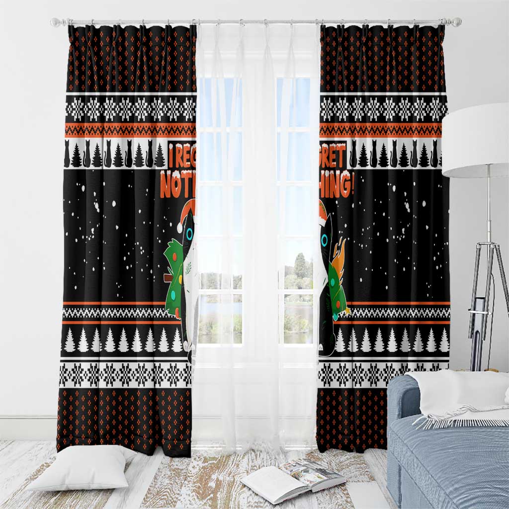 I Regret Nothing Cat Christmas Christmas Window Curtain Xmas Holiday Patterns - Wonder Print Shop