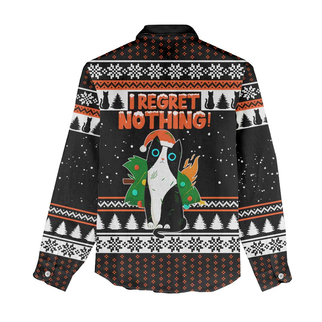 I Regret Nothing Cat Christmas Christmas Women Casual Shirt Xmas Holiday Patterns - Wonder Print Shop