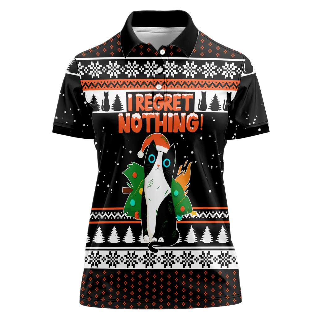 I Regret Nothing Cat Christmas Christmas Women Polo Shirt Xmas Holiday Patterns - Wonder Print Shop