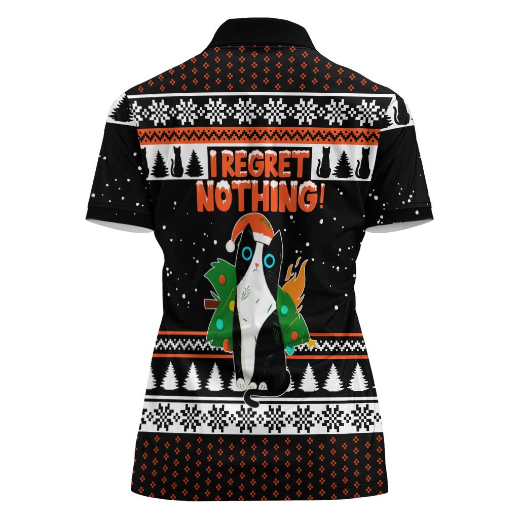 I Regret Nothing Cat Christmas Christmas Women Polo Shirt Xmas Holiday Patterns - Wonder Print Shop