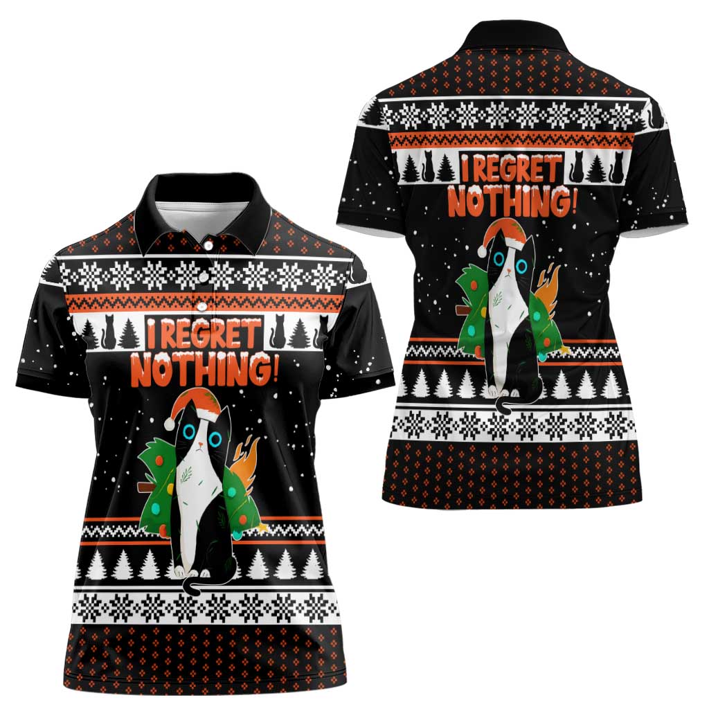 I Regret Nothing Cat Christmas Christmas Women Polo Shirt Xmas Holiday Patterns - Wonder Print Shop
