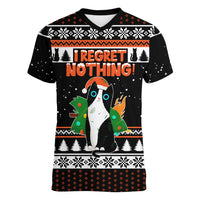 I Regret Nothing Cat Christmas Christmas Women V-Neck T-Shirt Xmas Holiday Patterns - Wonder Print Shop