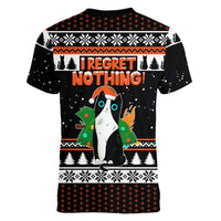 I Regret Nothing Cat Christmas Christmas Women V-Neck T-Shirt Xmas Holiday Patterns - Wonder Print Shop