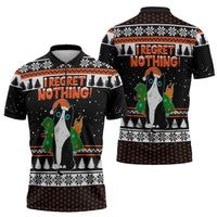 I Regret Nothing Cat Christmas Christmas Zipper Polo Shirt Xmas Holiday Patterns - Wonder Print Shop