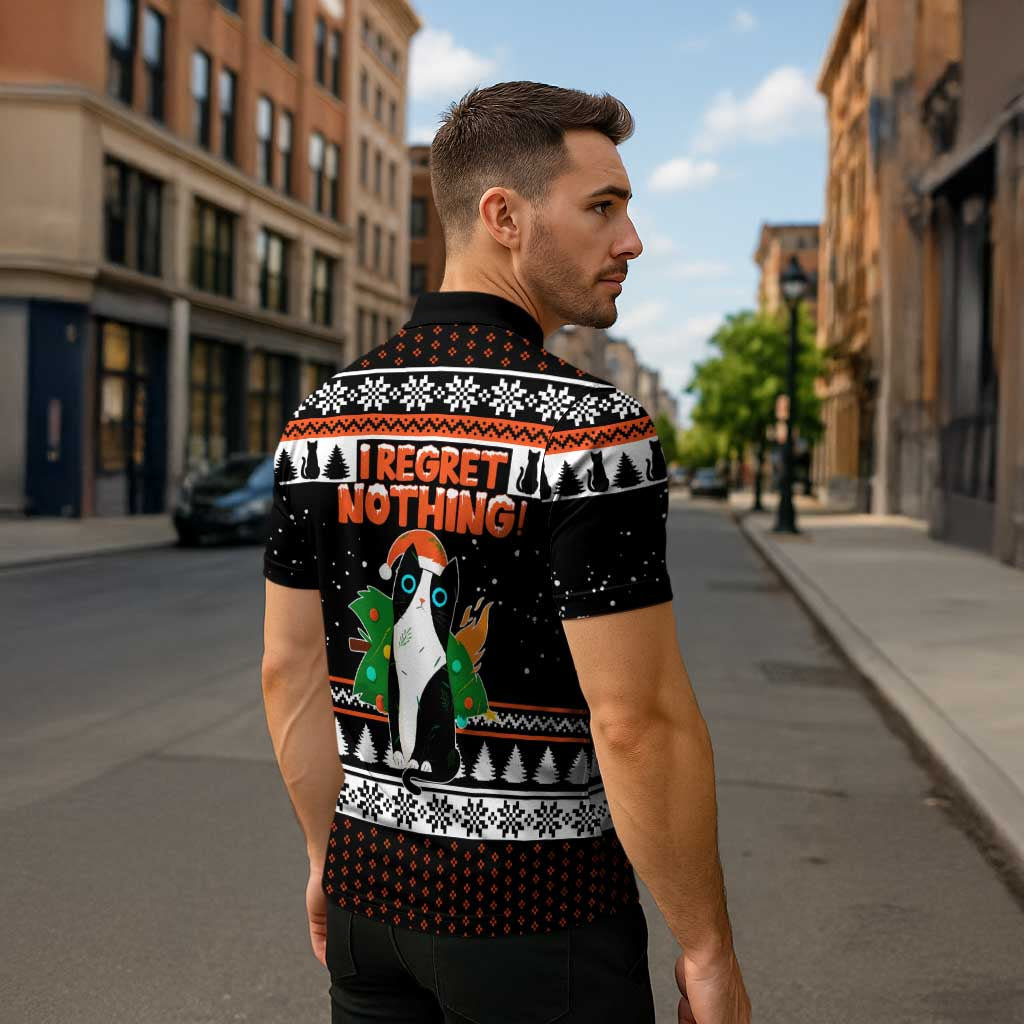 I Regret Nothing Cat Christmas Christmas Zipper Polo Shirt Xmas Holiday Patterns - Wonder Print Shop