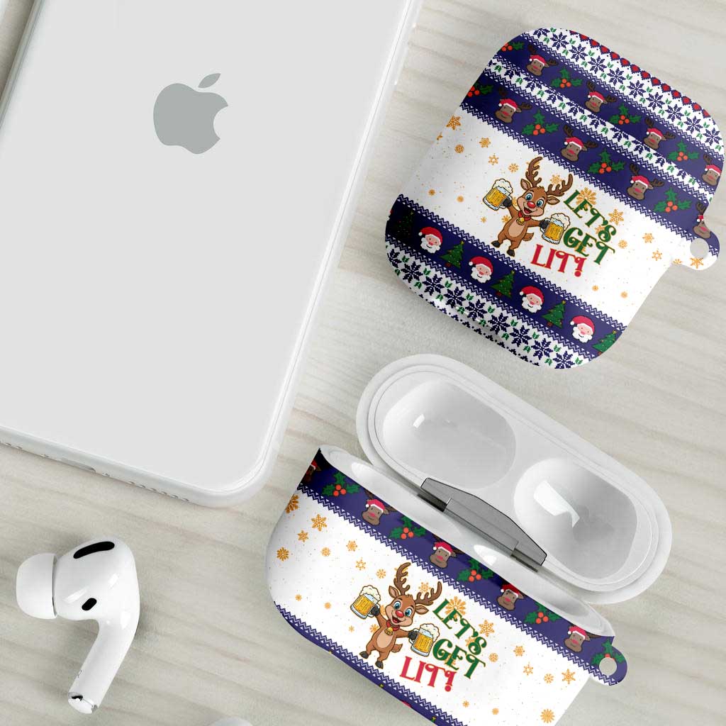 Reindeer Beer Christmas AirPods Case Xmas Holiday Patterns - Wonder Print Shop