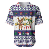Reindeer Beer Christmas Baseball Jersey Xmas Holiday Patterns - Wonder Print Shop