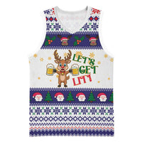 Reindeer Beer Christmas Basketball Jersey Xmas Holiday Patterns - Wonder Print Shop
