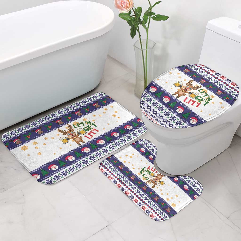Reindeer Beer Christmas Bathroom Set Xmas Holiday Patterns - Wonder Print Shop
