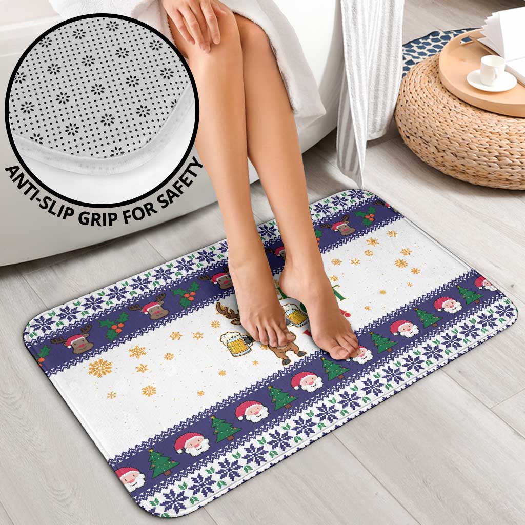Reindeer Beer Christmas Bathroom Set Xmas Holiday Patterns - Wonder Print Shop