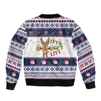 Reindeer Beer Christmas Bomber Jacket Xmas Holiday Patterns - Wonder Print Shop