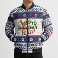Reindeer Beer Christmas Bomber Puffer Jacket Xmas Holiday Patterns - Wonder Print Shop