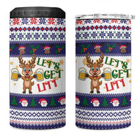 Reindeer Beer Christmas 4 in 1 Can Cooler Tumbler Xmas Holiday Patterns - Wonder Print Shop