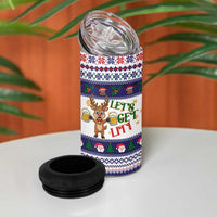 Reindeer Beer Christmas 4 in 1 Can Cooler Tumbler Xmas Holiday Patterns - Wonder Print Shop