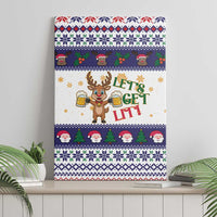 Reindeer Beer Christmas Canvas Wall Art Xmas Holiday Patterns - Wonder Print Shop