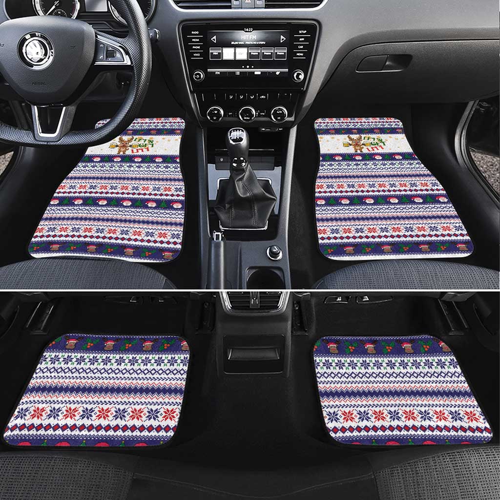 Reindeer Beer Christmas Car Mats Xmas Holiday Patterns - Wonder Print Shop