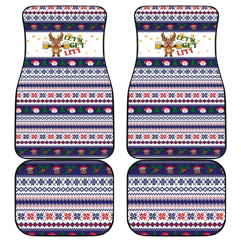 Reindeer Beer Christmas Car Mats Xmas Holiday Patterns - Wonder Print Shop