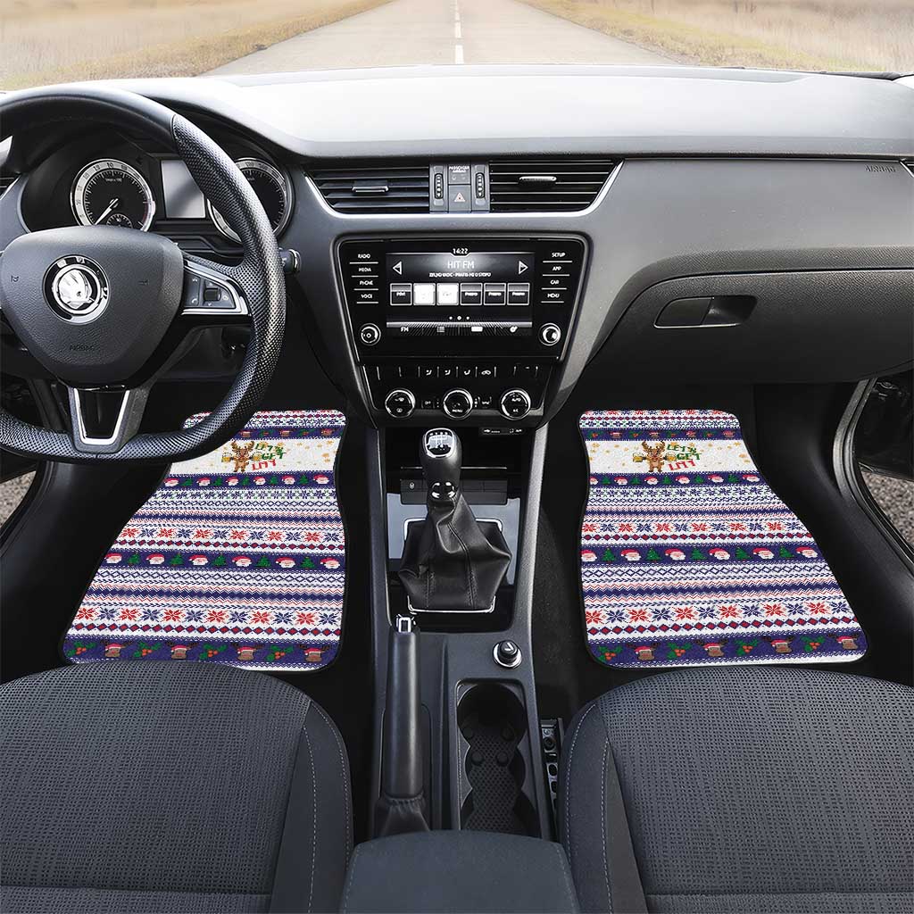 Reindeer Beer Christmas Car Mats Xmas Holiday Patterns - Wonder Print Shop