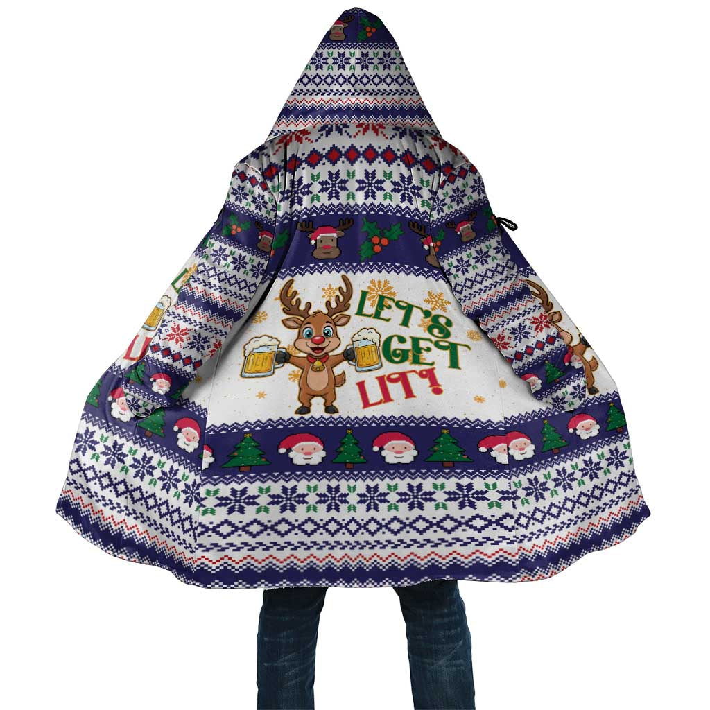 Reindeer Beer Christmas Cloak Xmas Holiday Patterns - Wonder Print Shop